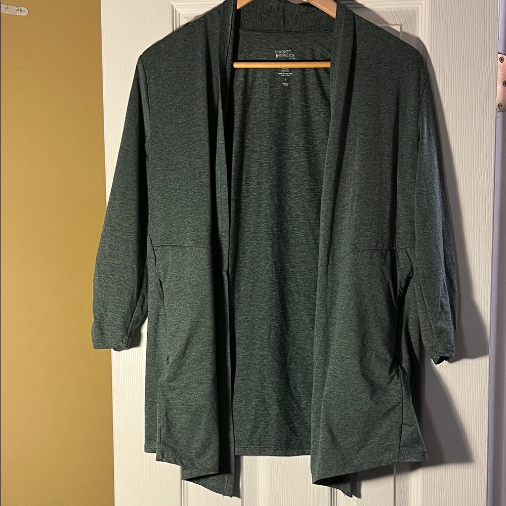 Apt. 9 Women's Deep Green Open-Front Blazer